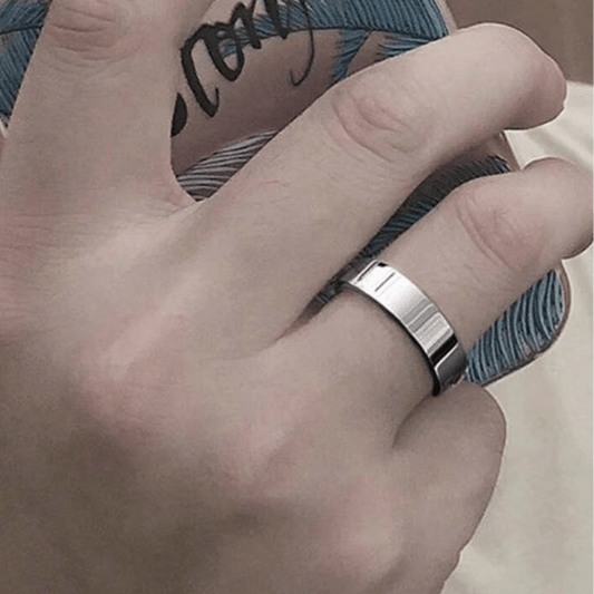 Stainless steel rhodium ring For men