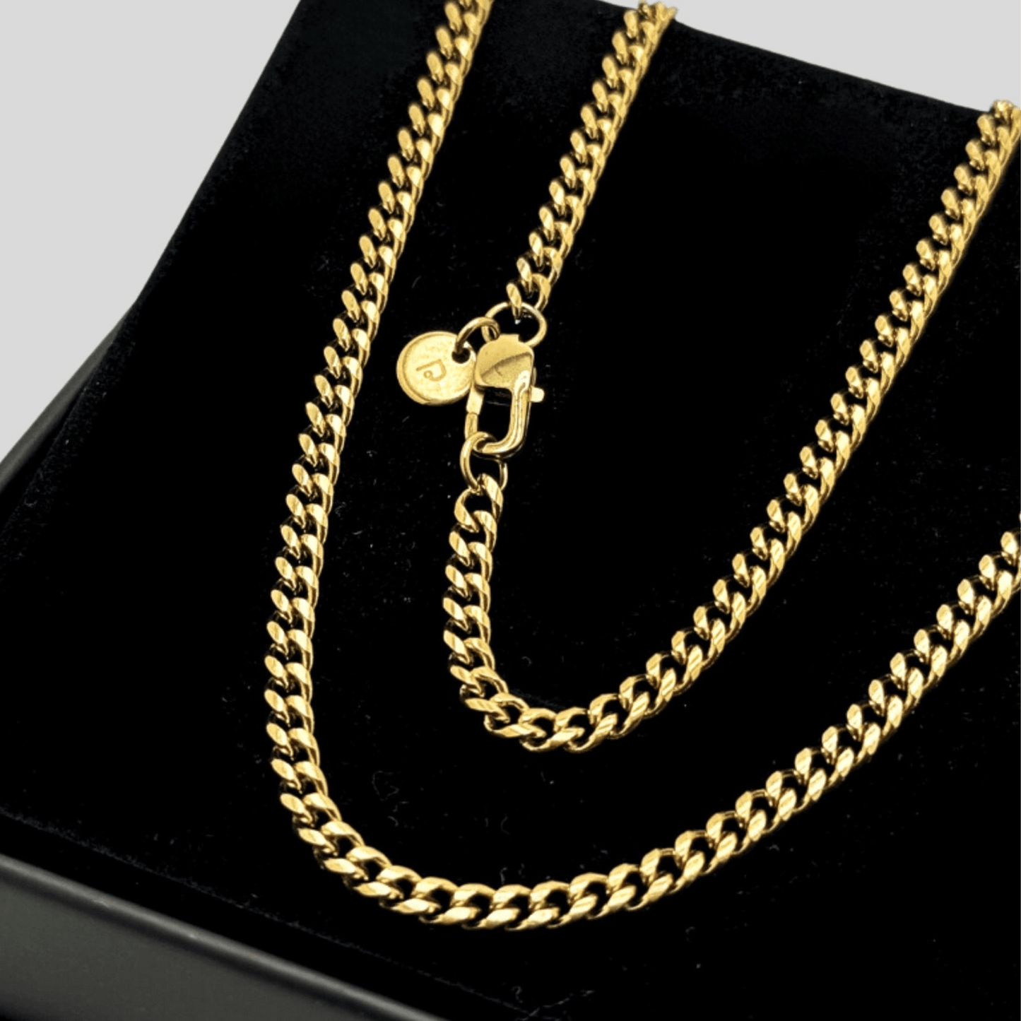 ROSE PENDANT WITH CUBAN 3MM - GOLD
