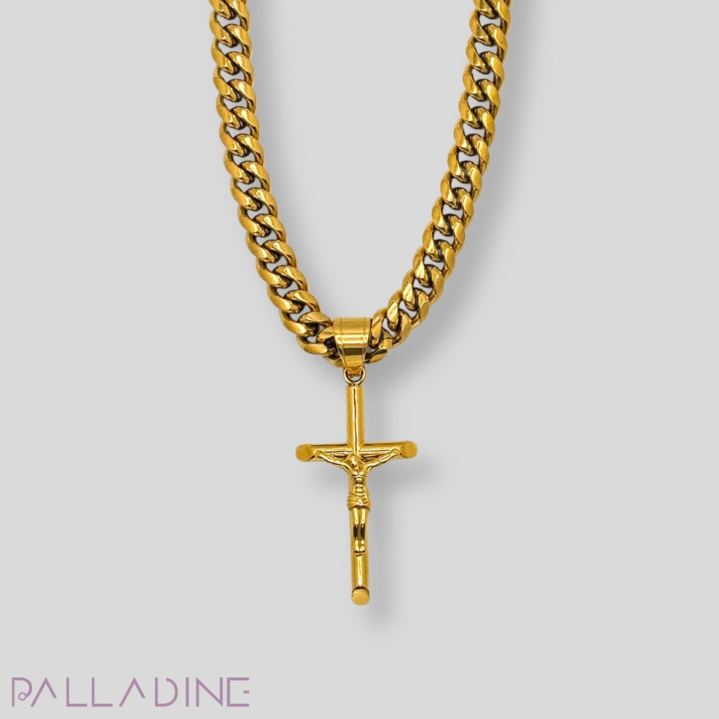 CROSS PENDANT WITH CHAIN - GOLD