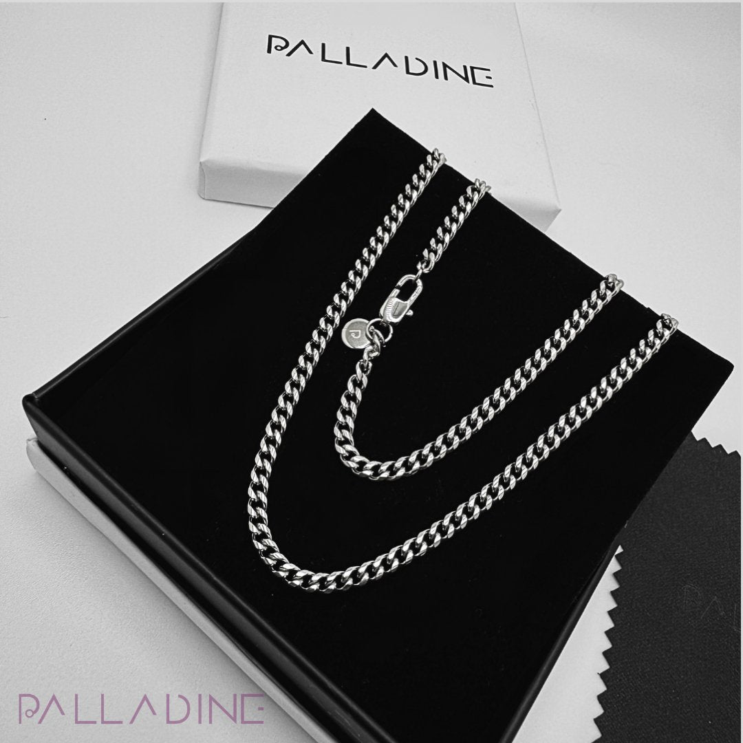 CUBAN LINK CHAIN 3MM SILVER NECKLACE 