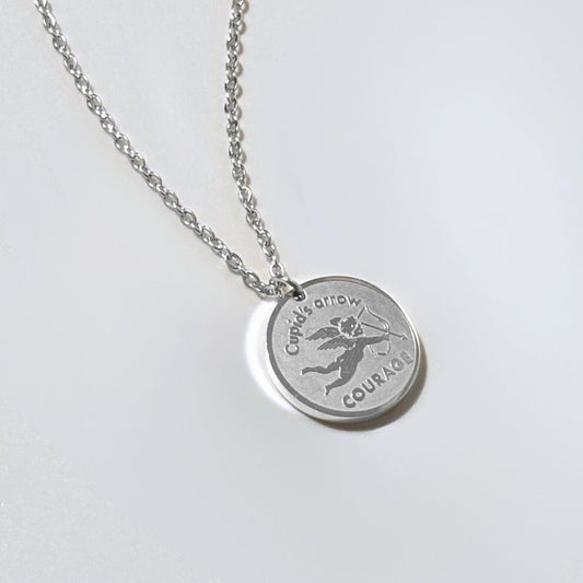 Cupid pendant with chain silver