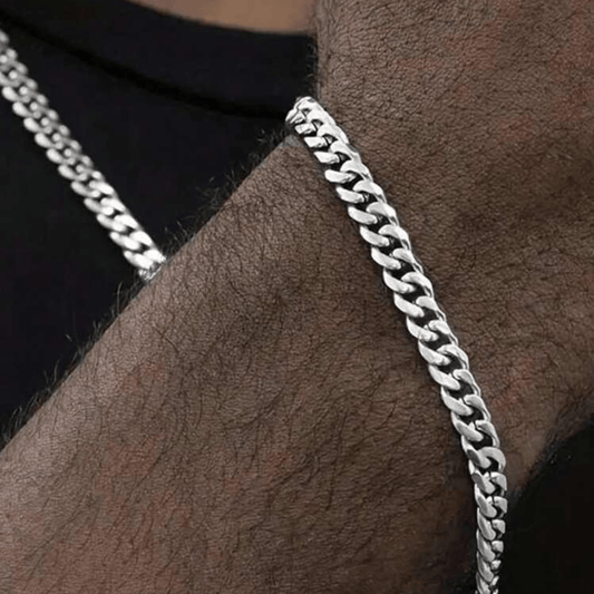 MIAMI CUBAN LINK SET (8MM) - SILVER