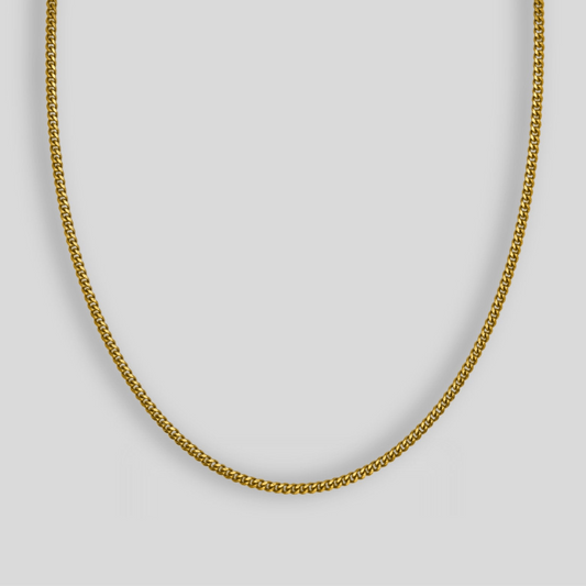 ROSE PENDANT WITH CUBAN 3MM - GOLD